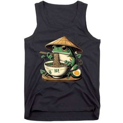 Frog Eating Ramen Kawaii Neko Japanese Noodles Anime Lovers Tank Top