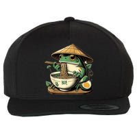 Frog Eating Ramen Kawaii Neko Japanese Noodles Anime Lovers Wool Snapback Cap