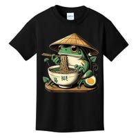 Frog Eating Ramen Kawaii Neko Japanese Noodles Anime Lovers Kids T-Shirt