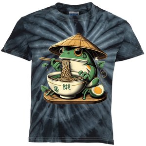 Frog Eating Ramen Kawaii Neko Japanese Noodles Anime Lovers Kids Tie-Dye T-Shirt