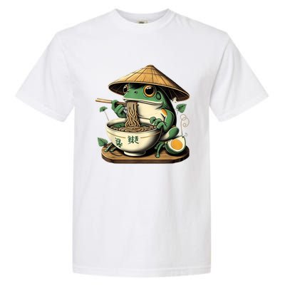 Frog Eating Ramen Kawaii Neko Japanese Noodles Anime Lovers Garment-Dyed Heavyweight T-Shirt