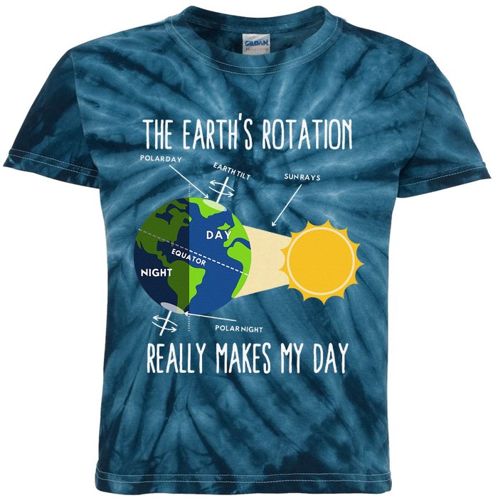 Funny Earth Rotation Earth Day Science Teacher Kids Tie-Dye T-Shirt