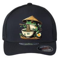 Frog Eating Ramen Kawaii Neko Japanese Noodles Anime Lovers Gift Flexfit Unipanel Trucker Cap