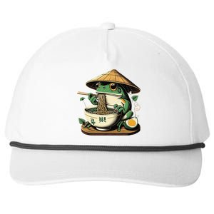 Frog Eating Ramen Kawaii Neko Japanese Noodles Anime Lovers Gift Snapback Five-Panel Rope Hat