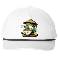 Frog Eating Ramen Kawaii Neko Japanese Noodles Anime Lovers Gift Snapback Five-Panel Rope Hat