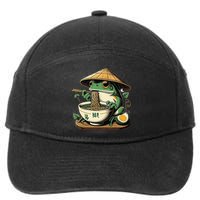 Frog Eating Ramen Kawaii Neko Japanese Noodles Anime Lovers Gift 7-Panel Snapback Hat