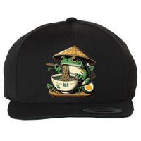 Frog Eating Ramen Kawaii Neko Japanese Noodles Anime Lovers Gift Wool Snapback Cap