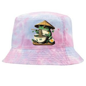 Frog Eating Ramen Kawaii Neko Japanese Noodles Anime Lovers Gift Tie-Dyed Bucket Hat