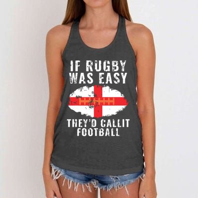 Funny England Rugby The Lions Women's Knotted Racerback Tank