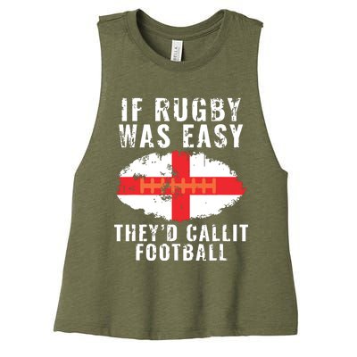 Funny England Rugby The Lions Women's Racerback Cropped Tank