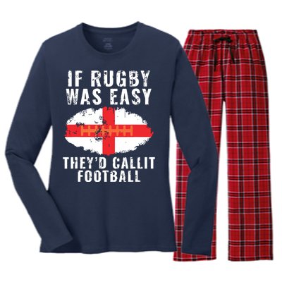 Funny England Rugby The Lions Women's Long Sleeve Flannel Pajama Set 