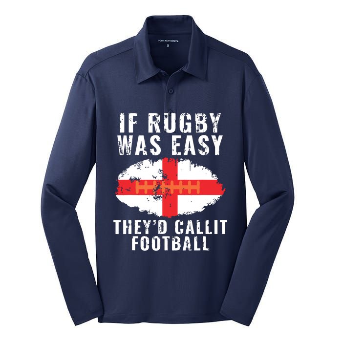 Funny England Rugby The Lions Silk Touch Performance Long Sleeve Polo