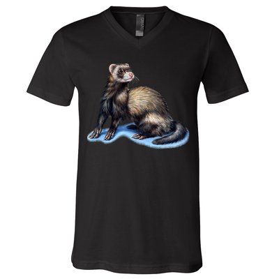 Ferret Wildlife V-Neck T-Shirt