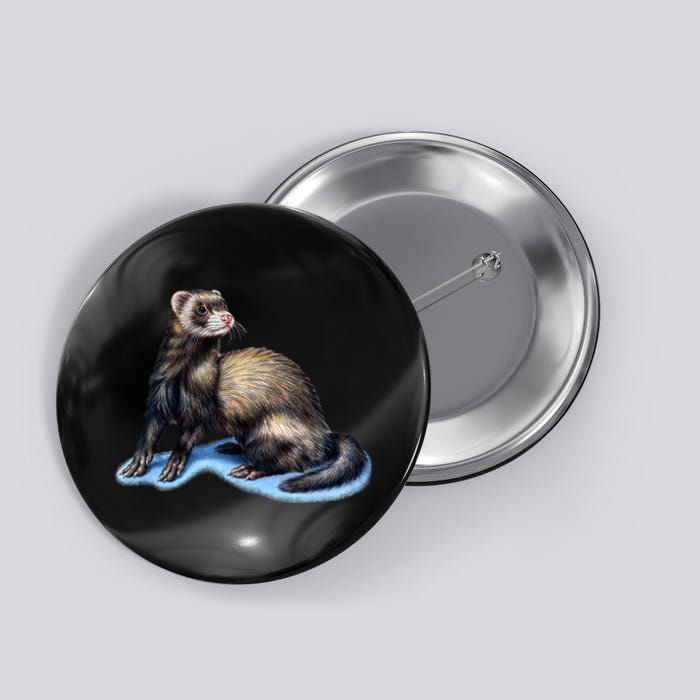 Ferret Wildlife Button