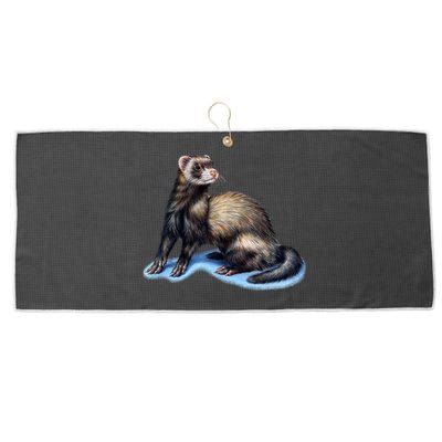 Ferret Wildlife Large Microfiber Waffle Golf Towel