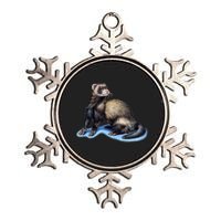 Ferret Wildlife Metallic Star Ornament