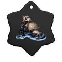 Ferret Wildlife Ceramic Star Ornament