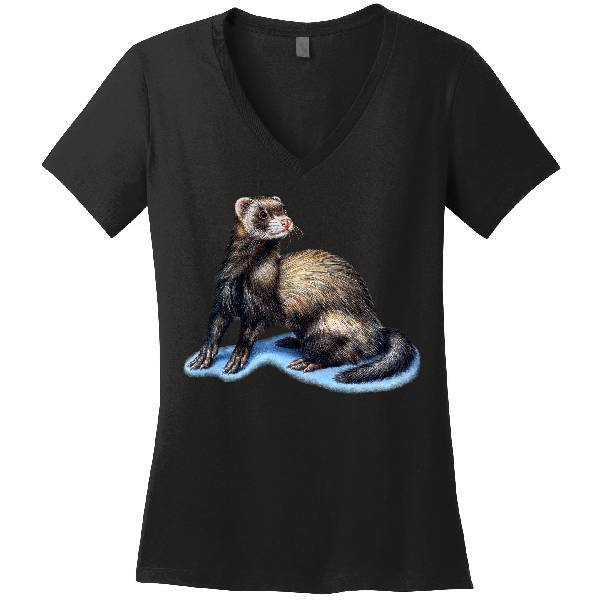 Ferret Wildlife Women's V-Neck T-Shirt