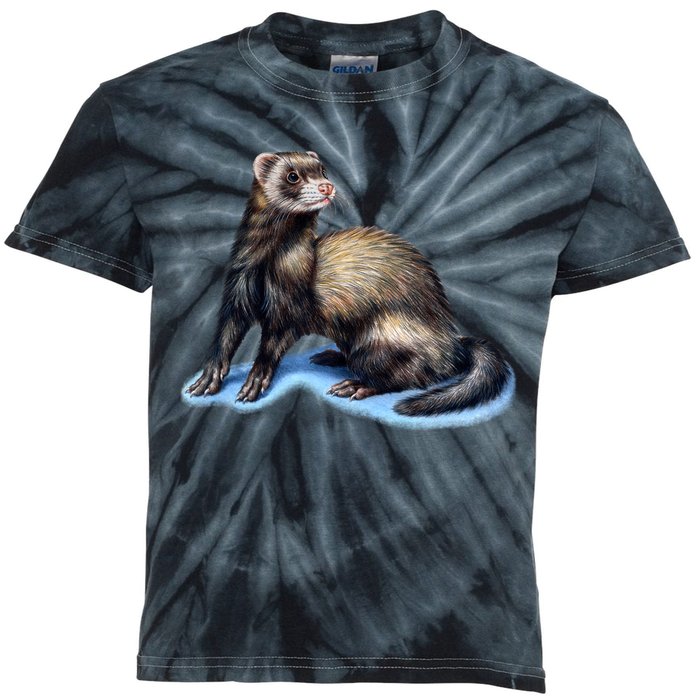 Ferret Wildlife Kids Tie-Dye T-Shirt