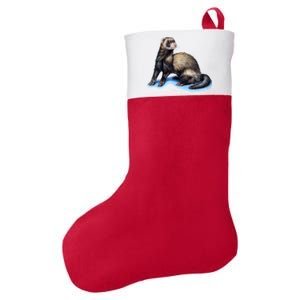 Ferret Wildlife Felt Holiday Christmas Stocking