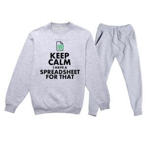 Funny Excel Spreadsheets Lover Gift Accountant Premium Crewneck Sweatsuit Set