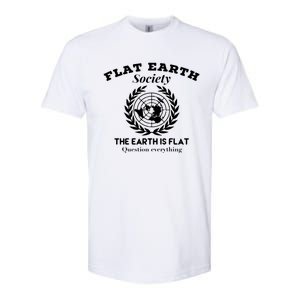 Flat Earth Society Question Everything Flat Earth Gift Softstyle CVC T-Shirt