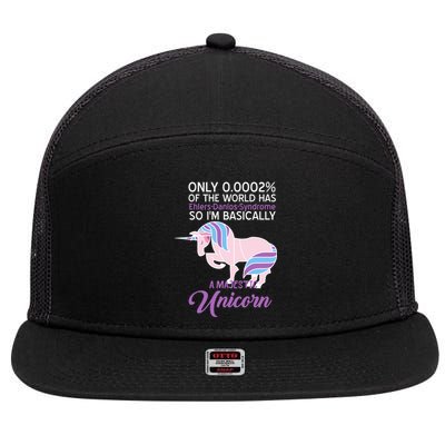 Funny Ehlersgiftdanlos Syndrome Awareness Unicorn Lover Humor Gift 7 Panel Mesh Trucker Snapback Hat