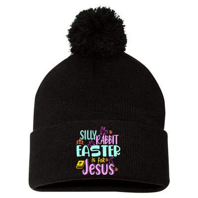 Funny Easter Sunday Silly Rabbit Easter Is For Jesus Pom Pom 12in Knit Beanie