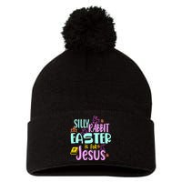 Funny Easter Sunday Silly Rabbit Easter Is For Jesus Pom Pom 12in Knit Beanie