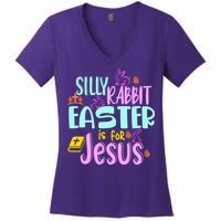 Funny Easter Sunday Silly Rabbit Easter Is For Jesus Women's V-Neck T-Shirt