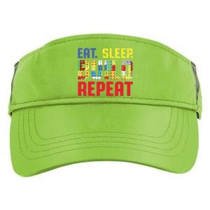 Funny Eat Sleep Build Repeat Building Funny Builders Adult Drive Performance Visor