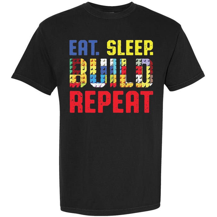 Funny Eat Sleep Build Repeat Building Funny Builders Garment-Dyed Heavyweight T-Shirt
