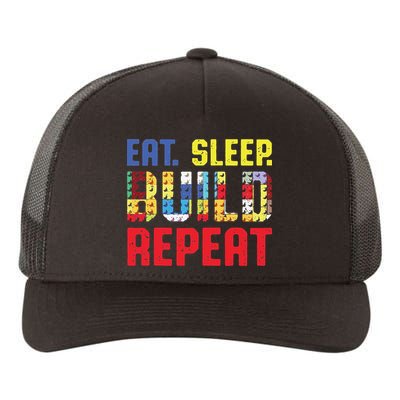 Funny Eat Sleep Build Repeat Building Funny Builders Yupoong Adult 5-Panel Trucker Hat