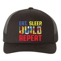 Funny Eat Sleep Build Repeat Building Funny Builders Yupoong Adult 5-Panel Trucker Hat