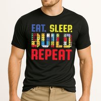 Funny Eat Sleep Build Repeat Building Funny Builders Performance Shirt