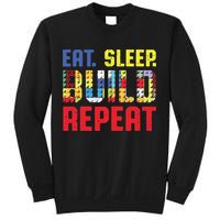 Funny Eat Sleep Build Repeat Building Funny Builders Sweatshirt