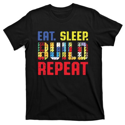 Funny Eat Sleep Build Repeat Building Funny Builders T-Shirt