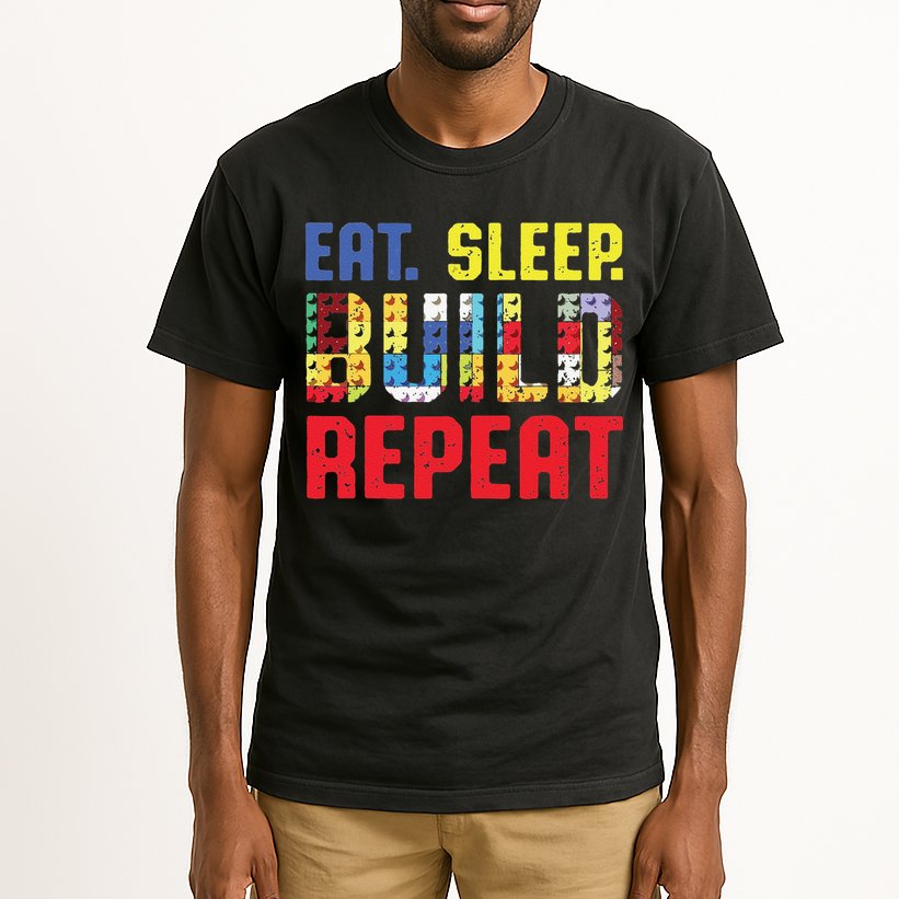 Funny Eat Sleep Build Repeat Building Funny Builders Tall T-Shirt