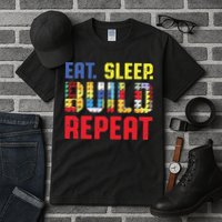 Funny Eat Sleep Build Repeat Building Funny Builders Tall T-Shirt