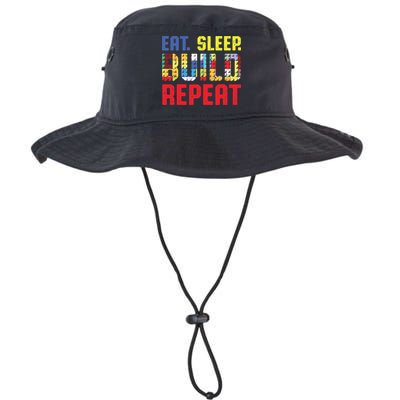 Funny Eat Sleep Build Repeat Building Funny Builders Legacy Cool Fit Booney Bucket Hat