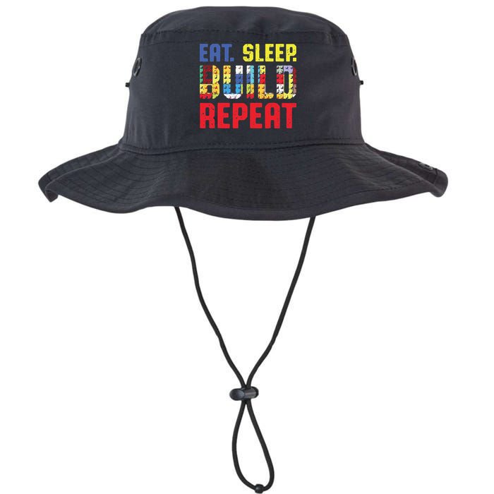 Funny Eat Sleep Build Repeat Building Funny Builders Bucket Hat