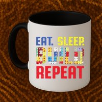 Funny Eat Sleep Build Repeat Building Funny Builders Mug