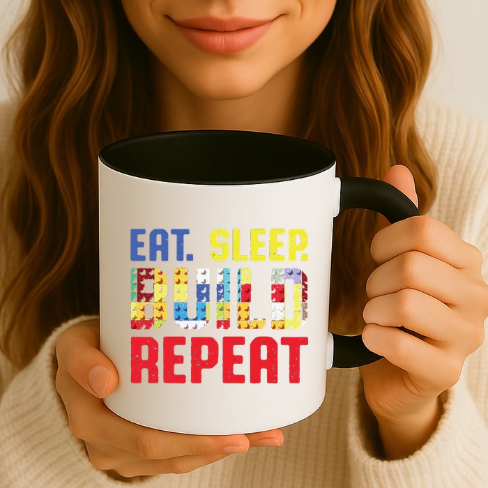 Funny Eat Sleep Build Repeat Building Funny Builders Mug