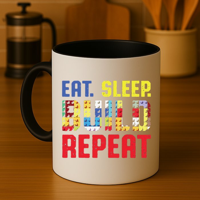 Funny Eat Sleep Build Repeat Building Funny Builders Mug