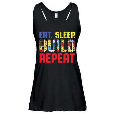 Funny Eat Sleep Build Repeat Building Funny Builders Ladies Essential Flowy Tank