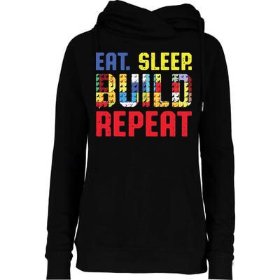 Funny Eat Sleep Build Repeat Building Funny Builders Womens Funnel Neck Pullover Hood