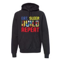 Funny Eat Sleep Build Repeat Building Funny Builders Premium Hoodie