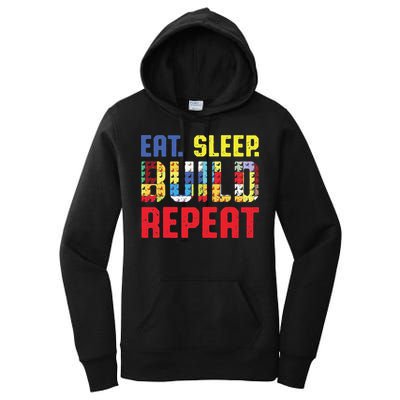 Funny Eat Sleep Build Repeat Building Funny Builders Women's Pullover Hoodie
