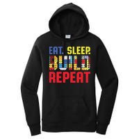 Funny Eat Sleep Build Repeat Building Funny Builders Women's Pullover Hoodie