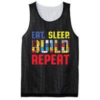 Funny Eat Sleep Build Repeat Building Funny Builders Mesh Reversible Basketball Jersey Tank